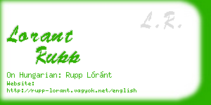 lorant rupp business card
